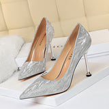 2025 0755-6  style versatile women's shoes bridesmaid shoes wedding shoes high heels shallow mouth pointed head sexy nightclub thin women's shoes