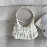 HULIANFU 2025 Cream Puff Bag Girl Cloud Bag New  Folds Niche Summer Premium Textured Underarm Bag Women
