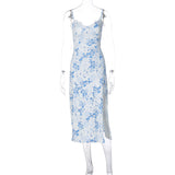 HULIANFU 2025 style  spring explosive new small floral split suspender dress  Popular trade wholesale women's clothing