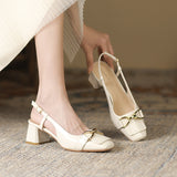 2025 5299-5  back empty bag head sandals women's new square head thick heel horse buckle high heels in summer 2025