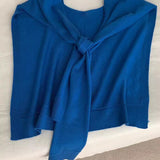 2025 Good-looking blue spring and autumn new ins style versatile Popular style knitted blue shawl air conditioner neck vest woman