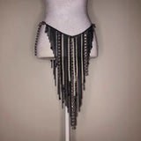 2025 L4767Y  New sexy black metal chain with pearl chain neck top vest body chain waist chain