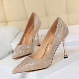 2025 0755-6  style versatile women's shoes bridesmaid shoes wedding shoes high heels shallow mouth pointed head sexy nightclub thin women's shoes