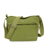 HULIANFU 2025 wholesale solid color retro nylon cloth bag new simple women's shoulder bag outdoor sports and leisure messenger