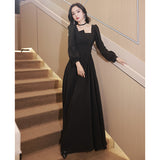 2025 Niche black evening dress, daily  light luxury temperament, celebrity small dress, women can usually wear spring