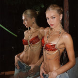 2025 Q5001Y Multi-layer chest chain жемчужная телоцепь pearl body chain