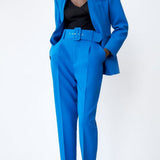 hulianfu  Women Fashion Two Pieces Sets Office Wear Blazers Coat And With Belt High Waist Pants Female