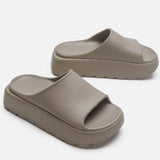 hulianfu New Summer Women Non-Slip Platform Slippers UNISEX Peep Toe Outdoor Casual Shoes for Woman Flat Bottom Comfortable Beach Slipper