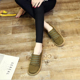 hulianfu Women's Shoes Flat Bottom Lace-Up Loafers Ladies New Autumn Casual Outdoor Lazy Shoes Comfortable Light Solid Color Flat Shoes