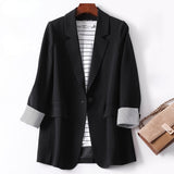 Women's Long Sleeved Spring Casual Blazer New Fashion Business Solid Color Blazer Women's Office Blazer Women's Coat Jacket