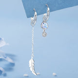 Korean New Light Luxury Zircon Moon Star Asymmetric Stud Earrings For Women Crystal Cloud Pearl Earring Girl Jewelry Gifts