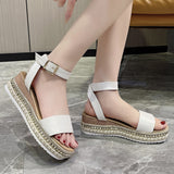 hulianfu Fashion Ankle Strap Platform Sandals Women Summer  Thick Bottom Rivet Gladiator Shoes Woman Non Slip Wedges Sandalias Mujer