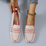 hulianfu Women Flat Pump Shoes Spring Ladies Flying Woven Shallow Slip-on Single Shoes Women Casual Lazy Peas Shoes Zapatos de mujer