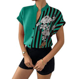 New Fashion Print Women Blouses Long Sleeve Turn-down Collar Chiffon Blouse Shirt Casual Tops Plus Size Elegant Work Shirt