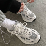 hulianfu Summer Women Sneakers Breathe Women's Casual Shoes Fashion Chunky Sneakers Woman Thick Sole Sport Shoes Big Size Shoes Women