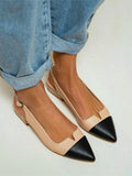 hulianfu Sandals Women Summer  Casual College Mixed Color Buckle Empty Fashion Pointy Simplicity Elegant Woman Shoes With Low Heels