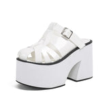 11CM Super High Heels Platform Slippers High Heel Slippers Walking Punk Pumps Fashion Wedges High Heels Platform Woman Shoes
