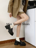 hulianfu Ladie Lolita Flat Shoes Women College Leather Platform High Quality Shoes Style School Girls Jk Uniform Thick Sole Shoes Female