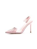 hulianfu New Woman Pink Pumps Luxury Designer Metal Pointed Stiletto Shallow Mouth Single Shoes High Heels Women Green Party Shoes