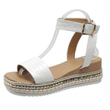 hulianfu Fashion Ankle Strap Platform Sandals Women Summer  Thick Bottom Rivet Gladiator Shoes Woman Non Slip Wedges Sandalias Mujer