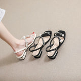summer women's sandals ladies casual shoes party and chain design Korean style Dinner and work wear High heel