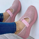 hulianfu New Women's Casual Shoes Fashion Mesh Fly Woven Breathable Loafers Slip-on Platform Comfort Shallow Mouth Sneakers Sapato Rosa
