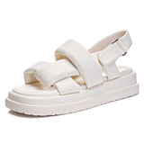 Women's Sandals Fashion Open Toe Casual Summer Shoes For Women  New Thick Sole Comfortable Ladies Flat Sandals Black
