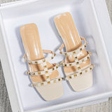 Summer New Model Wear outside rivet leisure Women slippers Fashion Brand Design Low heel sandals shoes Free shipping 41-43
