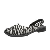 hulianfu Ladies Sandals  Summer Square Toe Low Heel Females Shoes Casual Elegant Temperament Hollow Design Leather Women Sandals
