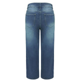 Women's Jeans High Waist Loose Fashion Wide Leg Pants XL Fashion Slender Pants Women's Rising Retreat Street Pants Cotton