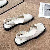 New Summer Square Toe Pleated Elastic Sandals Fashion Women's Slippers Women's Digging Toe Sandals Women's Designer Sandals