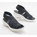 hulianfu New Women's Casual Shoes Light Comfort Platform Wedge Beach Sandals Fly Woven Mesh Fish Mouth Open Toe Slippers Zapatos Nina