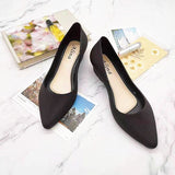 Pointed Toe Shoes Casual Work Wedge Ladies Pumps Mid Low Heel Outer Wear Waterproof Summer Trend Heels Women Luxury