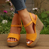 hulianfu Women's Patent Leather Wedge Sandals Ankle Strap Chunky Platform Sandals Women Summer  Thick Sole Non Slip Beach Shoes Woman