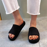 hulianfu Fashion Women's Slippers  New Flat Towel Slippers Thick Soles Wear Fashion Hight Street Shoes 35-43 Cotton Slides
