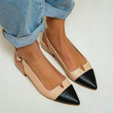 hulianfu Sandals Women Summer  Casual College Mixed Color Buckle Empty Fashion Pointy Simplicity Elegant Woman Shoes With Low Heels