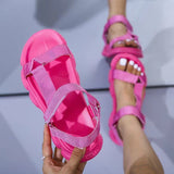 hulianfu Women's Sandals Fashion Casual Round Toe Flat Shoes Colorful Platform Comfort Roman Sandals Sandalia Ortopedica Feminina