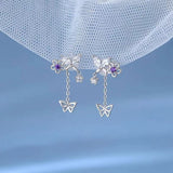 Korean New Light Luxury Zircon Moon Star Asymmetric Stud Earrings For Women Crystal Cloud Pearl Earring Girl Jewelry Gifts
