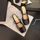 2024 Summers Women Sandals Shoes Fashion Elegant Shallow Thick Heel Shoes Ladies Comfort Street Style Mary Jane Shoes