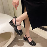 2024 Summers Women Sandals Shoes Fashion Elegant Shallow Thick Heel Shoes Ladies Comfort Street Style Mary Jane Shoes