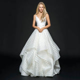 new backless lace tail white fresh simple wedding dress