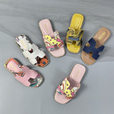 hulianfu Summer New Girl's Casual Outer Wear Slippers Soft Bottom Non-slip Beach Slippers Girl Shoes