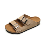 summer women's outdoor sandals Ladies casual flat slippers leather shoes british style shopping and walking