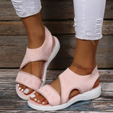 hulianfu New Women's Casual Shoes Light Comfort Platform Wedge Beach Sandals Fly Woven Mesh Fish Mouth Open Toe Slippers Zapatos Nina