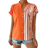 New Fashion Print Women Blouses Long Sleeve Turn-down Collar Chiffon Blouse Shirt Casual Tops Plus Size Elegant Work Shirt