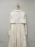 Spring/Autumn Suit Waist Cut Solid Jacquard Linen Cotton Big Swing Single Breasted Jackets Women Clothes