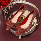 Women's Summer Footwear Stilito Rhinestone Shoes for Woman 2024 with Wedding Bride Genuine Mark Chic and Elegant A Comfortable E