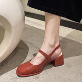 2024 Summers Women Sandals Shoes Fashion Elegant Shallow Thick Heel Shoes Ladies Comfort Street Style Mary Jane Shoes