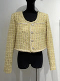 hulianfu Spring New French Design Fashion Sweet Tweed Jacket Women Luxury Woolen Short Coats Outwear Casacos chaqueta mujer