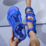 hulianfu Women's Sandals Fashion Casual Round Toe Flat Shoes Colorful Platform Comfort Roman Sandals Sandalia Ortopedica Feminina